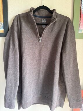 croft & barrow Men's Brown Heather Quarter-Zip Pullover